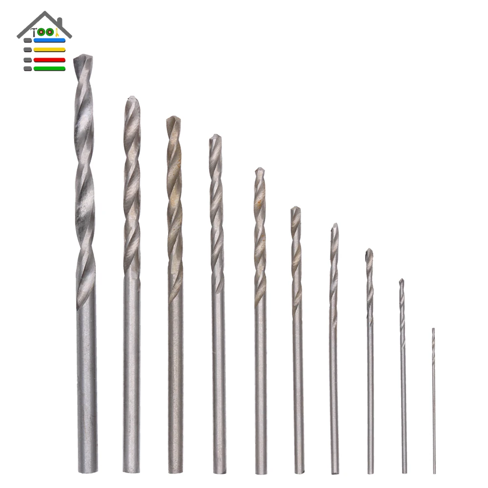 

New 10pc HSS Micro Twist Drill Bits Set 0.5-3mm Jobbers for Wood PCB Drilling Press Dremel Rotary Tools
