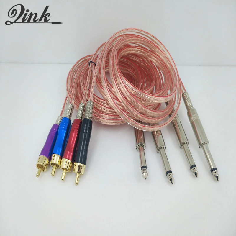 

QINK 1.8m Clear Copper Clip Cord RCA Tattoo Machine Gun Wholesale Permanent Makeup Tools