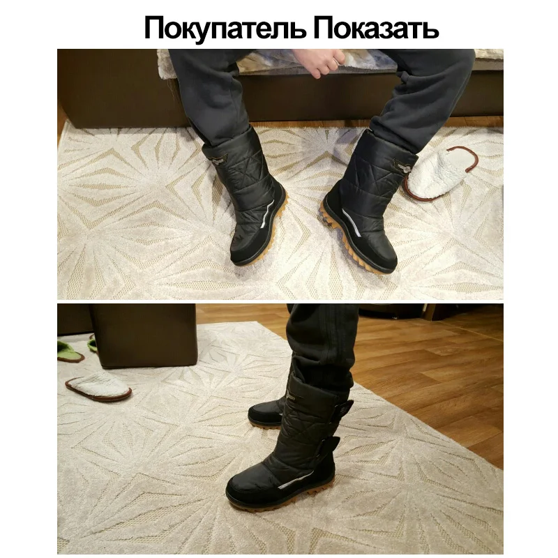 LIBANG зимние ботинки мужские теплые зима обувь мужская зимняя сапоги