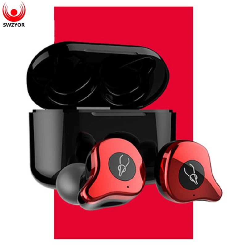 

SWZYOR TWS Bluetooth Earphones V5.0Wireless Stereo Earphone 4D Sound Earbud with Support Wireless Charging box For Smart Phone