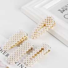 1 шт. жемчужные элегантные металлические заколки для волос полые геометрические прямоугольные форма капли женские заколки для волос аксессуары