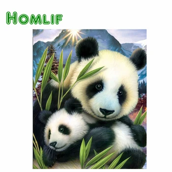 

HOMLIF Il Panda Amore Diamante Ricamo Decorazione Della Parete Pittura Diamante Diy Rhinestone Pieno Punto Croce Kit di Ricamo