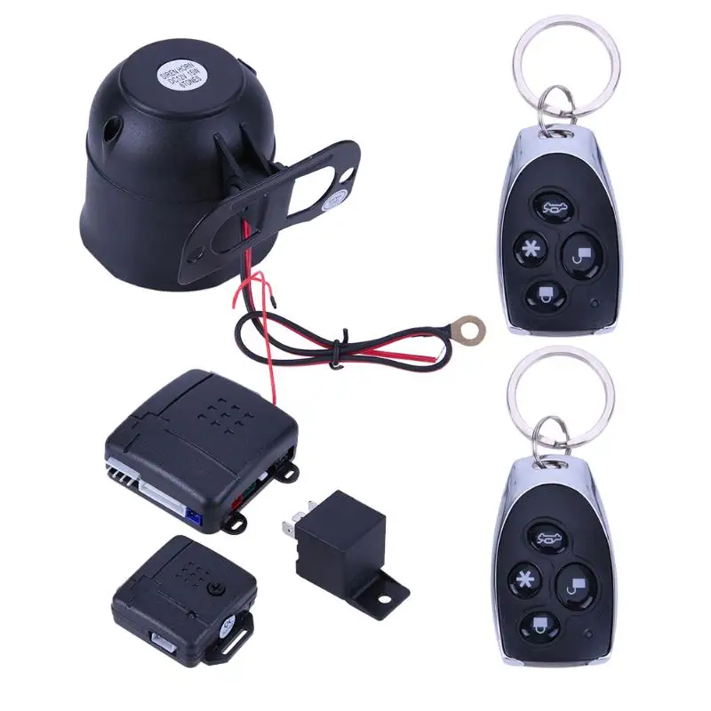 

Universal Car Burglar Alarm Vehicle Protection Security System Keyless Entry Siren with 2 Remote Controls Car Alarm With Start