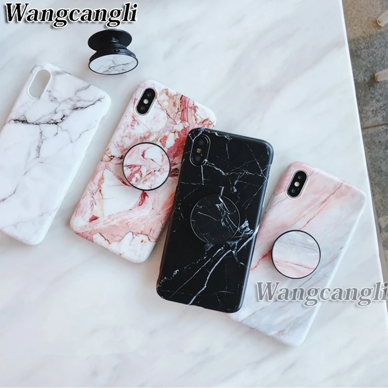 

Marble TPU Case For iphone 7 8 Plus case for iphoneX XS MAX Scrub TPU case for iphone 6 6plus Protective shell and Phone Holder