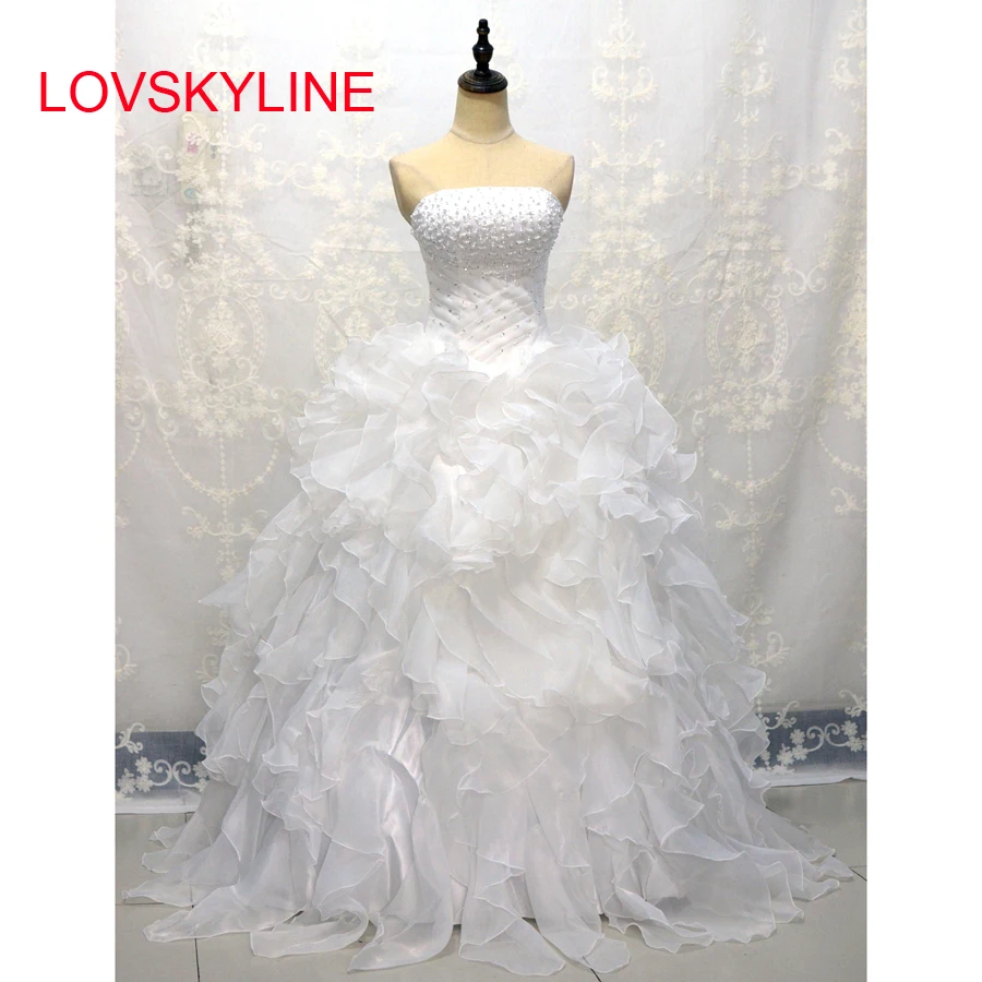 Lovskyline Cheap In Stock Wedding Dresses Sweetheart Organza