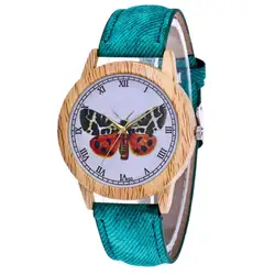 GENBOLI 2018 Для женщин Простые Модные Джинсовые ремешок кварцевые часы Мода Для женщин кварцевые наручные часы