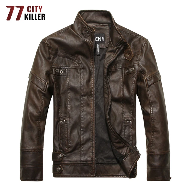 Casual Fashion Slim fit leather jacket for men male leather coat cazadora  cuero hombre chaquetas de cuero bomber Jacket plus 6XL - AliExpress