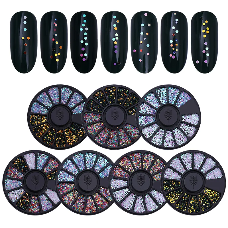 

Mixed Color 3D Nail Sequins UV Gel Lacquer Decoration Set Colorful Round Manicure DIY Tips For Nail Art Design