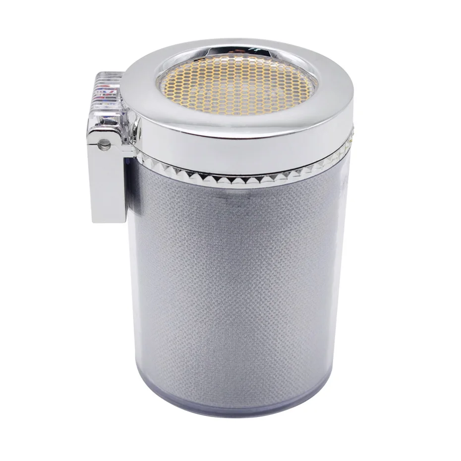 MUNSS Universal Car Ashtray With Colorful LED Light Portable Smokeless Ashtray Cigarette Holder Cup Car Interior Accessories  (2)