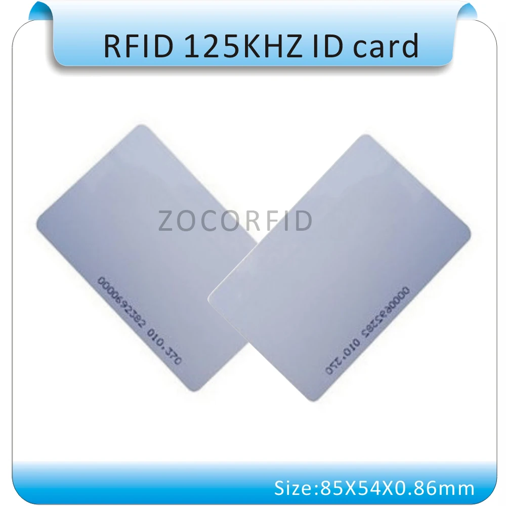 100 шт. TK4100/EM4100 125 кГц бесконтактные карты RFID ID карты доступа двери 0,8 мм, RFID карты доступа. Тонкий/Белый