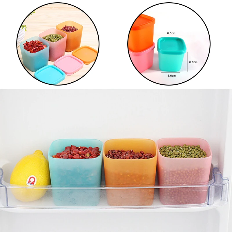 

1 PCS Storage Mini Crisper Preservation Box Food Container Kicthen Tool Candy Color