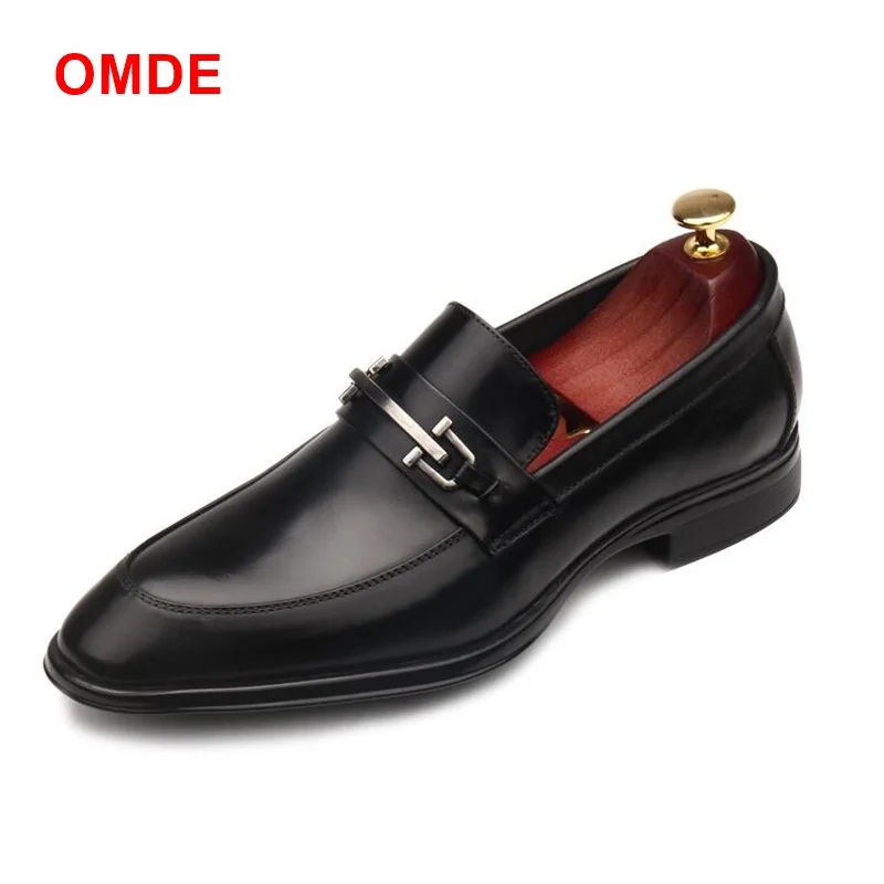 As Mocasines Omde Formales Novedad Vestir De Cuero Genuino Británico Estilo Deslizantes Para Negocios Hombre Negros Zapatos Boda Hombres Picture TwSwA