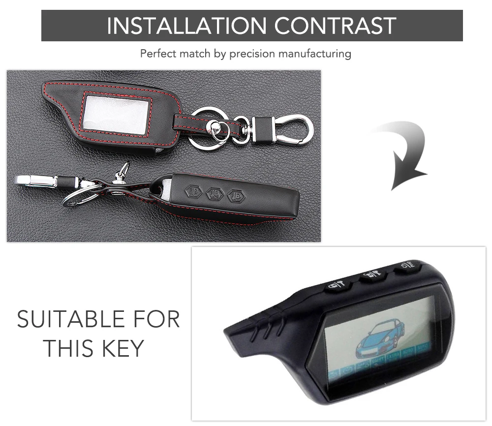 Key Case Cover for Original Starline B9 B91 B6 B61 A91 A61 V7 C9 Leather LCD Car Remote 2 Way Alarm