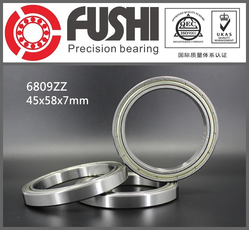 

6809ZZ Bearing ABEC-1 (10PCS) 45x58x7 mm Thin Section 6809 ZZ Ball Bearings 6809Z 61809Z