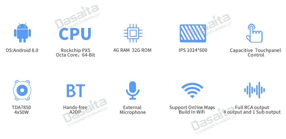 Dasaita " Android 9,0 Автомобильный gps радио плеер для Honda Civic с восьмиядерным 4 Гб+ 32 ГБ Авто Мультимедиа стерео видео 4G