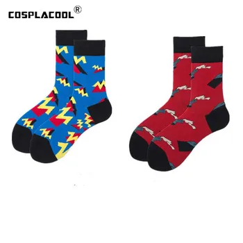 

[COSPLACOOL]Harajuku 1 Pair Fashion Men's Short Socks Cotton Comfortable Creative Calcetines Colorful Socks Men Sokken Skarpetki