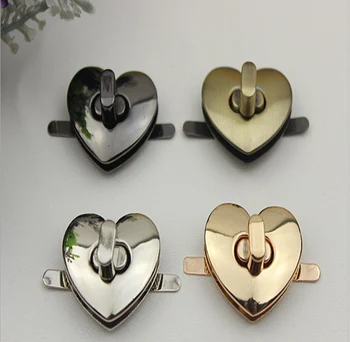 

6pcs/lot Bag heart lock/hardware lock luggage hardware accessories twist lock switch insert lock buckle