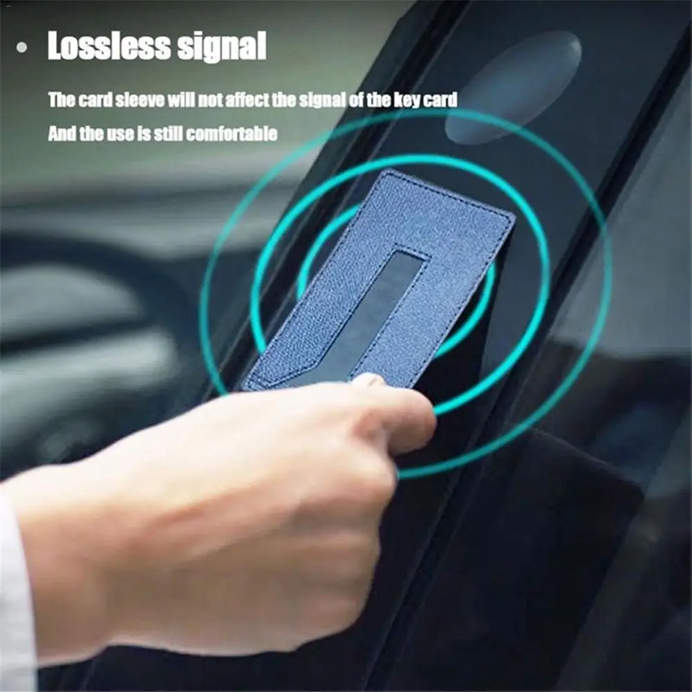 

Leather Key Card Holder Protector Cover Key Chain For Tesla Model 3 Key Case For Car Key Case Key Ring Bag Chain Clip
