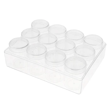 

12Pcs 20g Empty Clear Pill Box Jars Powder Cream Lotions Container Cosmetic Makeup Pot with Case