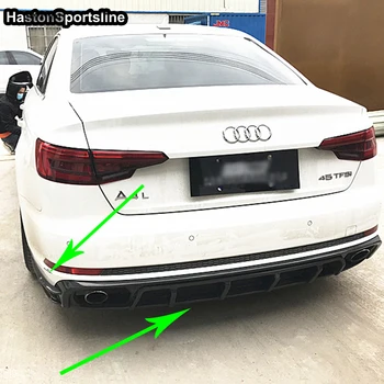 

For Audi S4 S-Line Modified ABT Style Carbon Fiber Rear Body Kit Bumper Diffuser With Side Apron Only S4 Sline 2016 +
