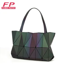 Цветочная поэзия новая сумка женские сумки модные повседневные геометрические сумки на плечо светящаяся сумка Bao Складная Сумка Tote bolsa feminina