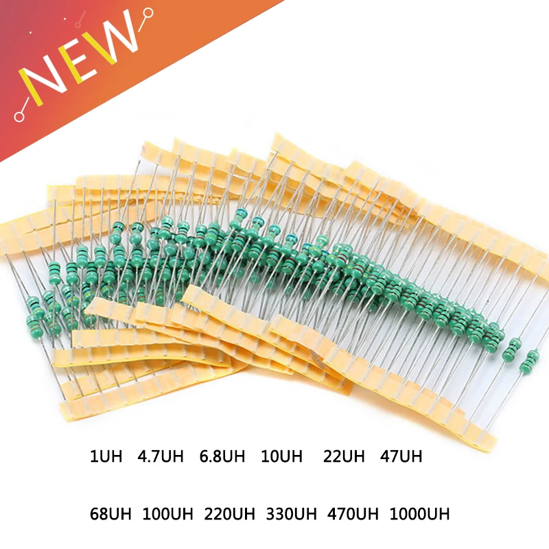 

120pcs 1/2W Chromatic ring inductor DIP 1UH 4.7UH 6.8UH 10UH 22UH 7UH 68UH 100UH 220UH 330UH Each 10 Inductors Assorted Set Kit
