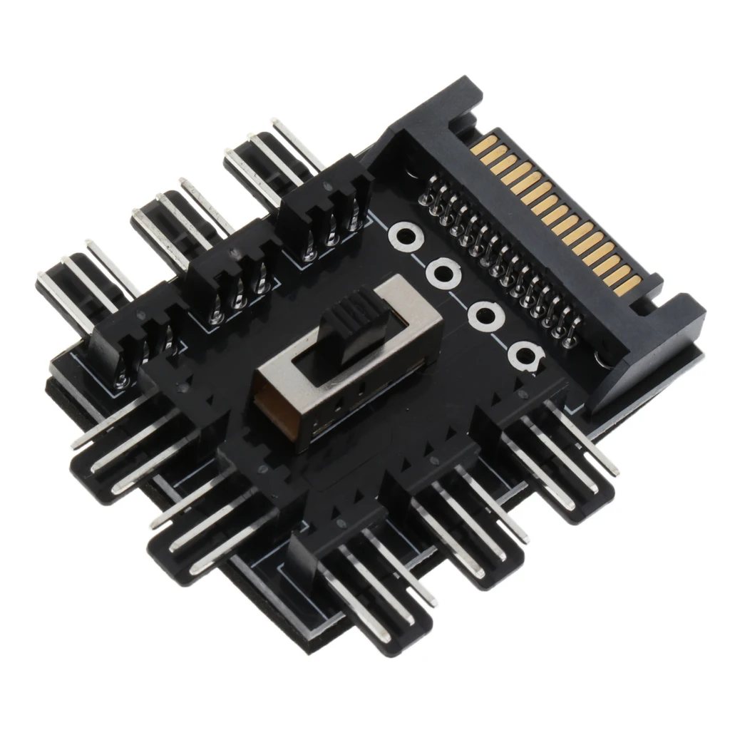 PC 1 to 8 4Pin Cooler Cooling Fan Hub Splitter Cable PWM 3Pin Power Supply Speed Controller Adapter 