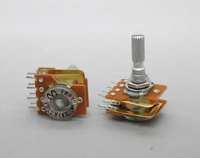 

2 x B100K 100K Linear Taper Dual Gang Potentiometer 40 Step 25mm Knurled Shaft