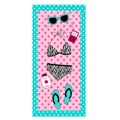 

Fashion 150*70cm slippers ice cream printed Bath Towel Microfiber Women Pink Beach Towel Drying Washcloth Swimwear Shower