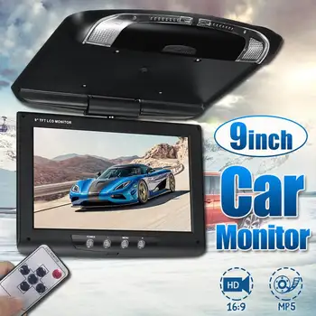 

Black 9 Inch TFT LCD Digital Screen Car Roof Mounted Display Monitor with Remote Controller Car Ceiling Flip Down DVD CD Player