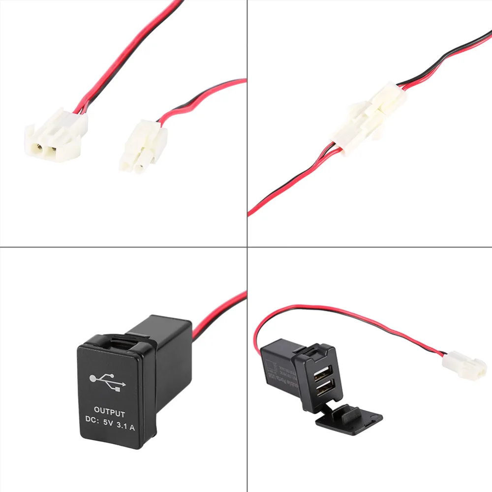 DC 12 V-24 V To 5V 3.1A двойной Порты usb гнездо Зарядное устройство адаптер для автомобилей TOYOTA ZY Dual USB розетки Водонепроницаемый дизайн обложки для защиты