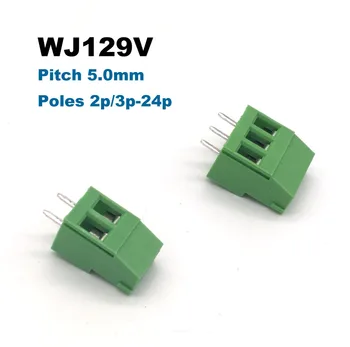 

Pitch 5.0mm Screw PCB Terminal Block Connector Straight Pin 2P 3P 5mm WJ129V blocks connectors morsettiera 300V 20A