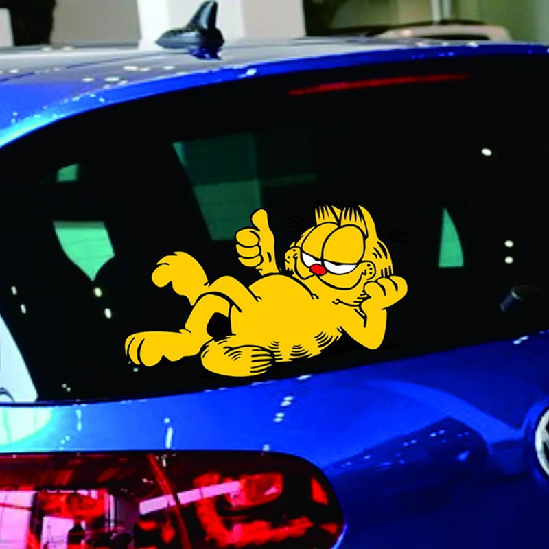 

1PC 14*8cm Cartoon Car Styling Funny Car Sticker The Funny Garfield The Reflective Stickers Car Body Decal