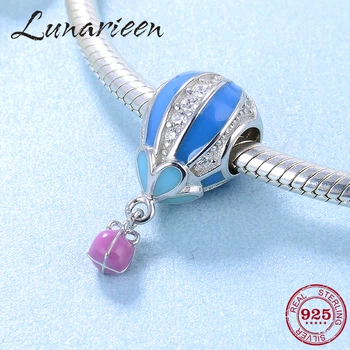 

Love travel 925 Sterling Silver blue zircon fire balloon beads fashion 2018 Fit Original Pandora Charm Bracelet Jewelry making