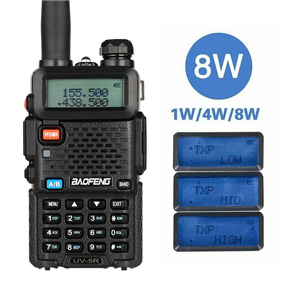 BaoFeng UV-5R 8 Вт мощная рация 8 Вт 10 км дальность двухстороннее CB радио uv 5r ручной uv5r