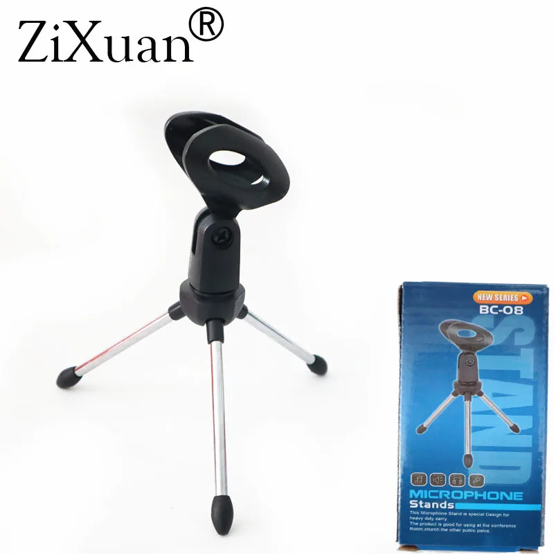 

Mini Portable Table Tops Microphone Tripod Zinc Alloy Mic Stand Bracket Desktop Adjustable Microphones Tripods Holder