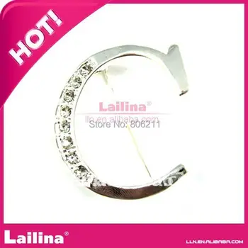 

fashion letter rhinestone brooch/button