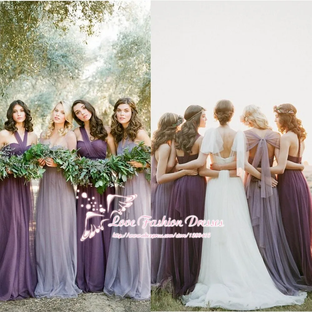Light Purple Convertible Bridesmaid Dresses Six Styles in 