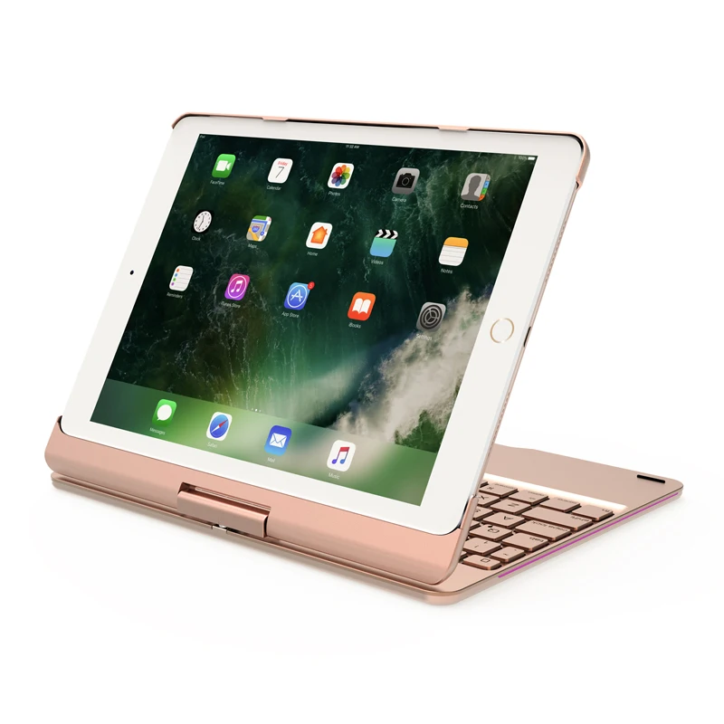 Witsp@d 2018 180 Degree Rotation Bluetooth Keyboard With Case For iPad Pro 9.7 Inch Backlit Keyboard For iPad Air 2 Case A1893