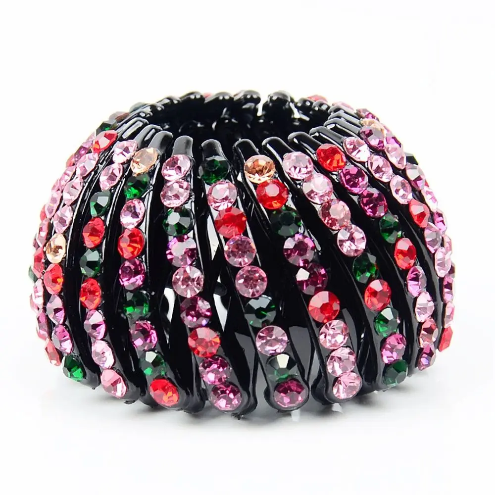 1Pc Multicolor Purple Cute Net Shaped Rhinestone Hair Clip Sweet Girl