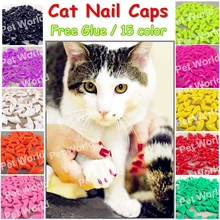 20pcs/lot Cat nail Caps soft cat paw cat Claw XS,S ,M,L with free glue