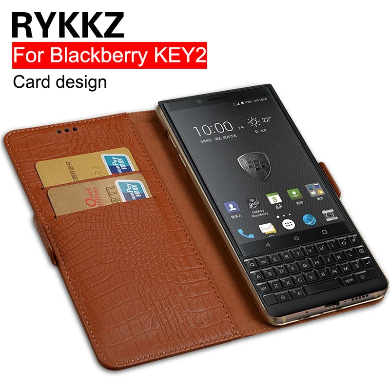 RYKKZ Чехол-книжка из натуральной кожи для Blackberry KEY2, два BBF100-1, защитный чехол-подставка для мобильного телефона, кожаный чехол для KEYone