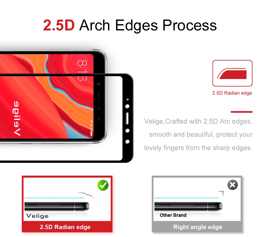 2 Pack Velige Screen Protector For Xiaomi Redmi S2 Xiomi Redmi S 2 Tempered Glass Full Cover 9H 2.5D Safety Glass Film (8)