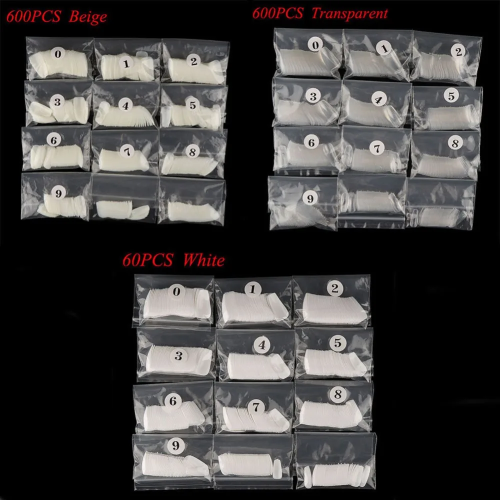 

600Pcs/set Long Ballerina Coffin Shape Full Cover False Fake Nails Art Tip DIY