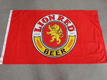 

90*150cm lion red beer flag for advertising promotion