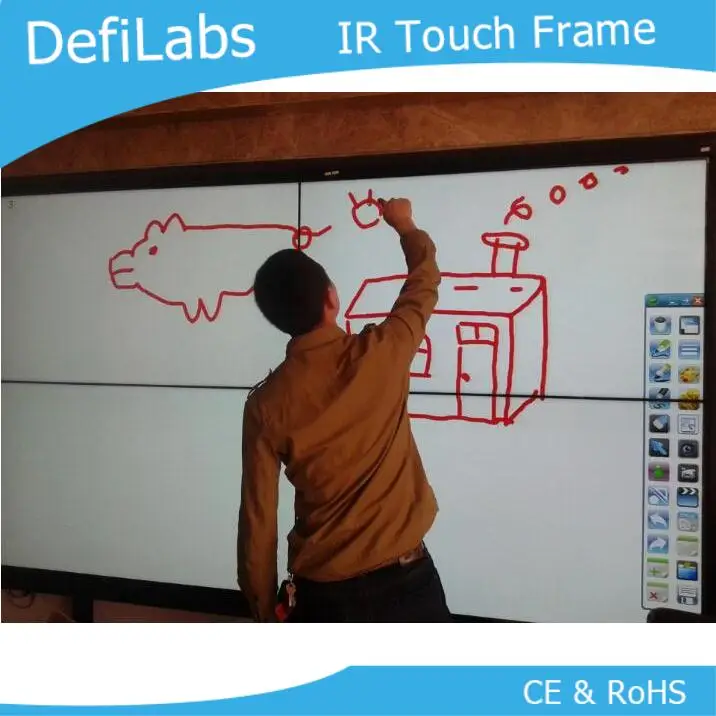 Defilabs 2 точек касания 40 дюймов Высокое разрешение монитор с сенсорным экраном/IR сенсорный экран Рамка