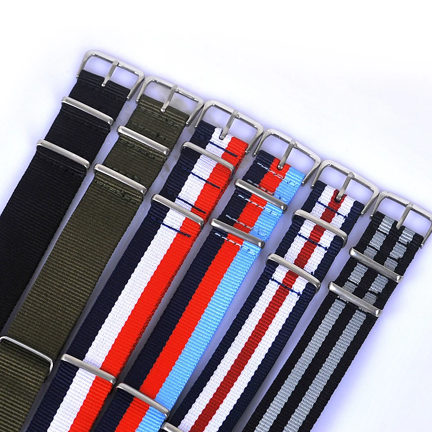 HOTSALE 10pcs/lot 20MM nylon watchband with steel buckle.waterproof