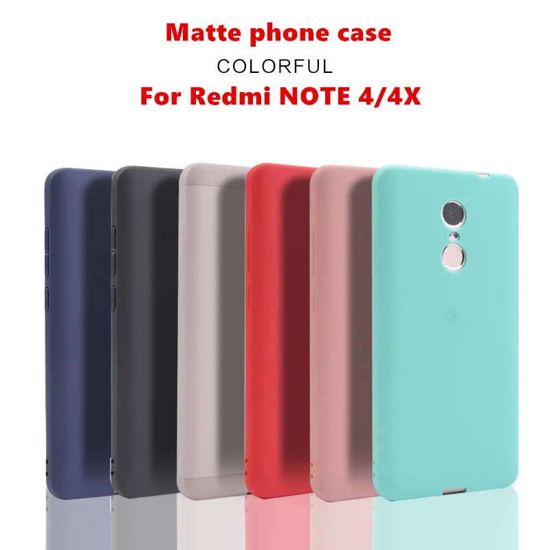 

Case For Xiaomi Redmi Note 4 MTK X20 Silicone color Matte soft shell Cover Note 4X Global Edition 5.5inch Snapdragon625