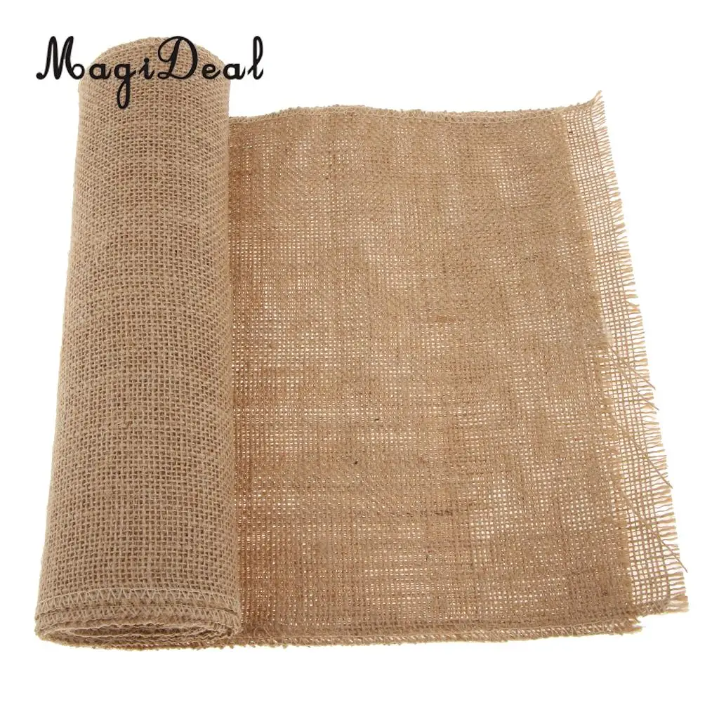 3.5m Rustic Vintage Linen Roll Wide Natural Burlap Roll Ribbon Wedding Christmas Home Decoration DIY Crafts 28 cm Wide