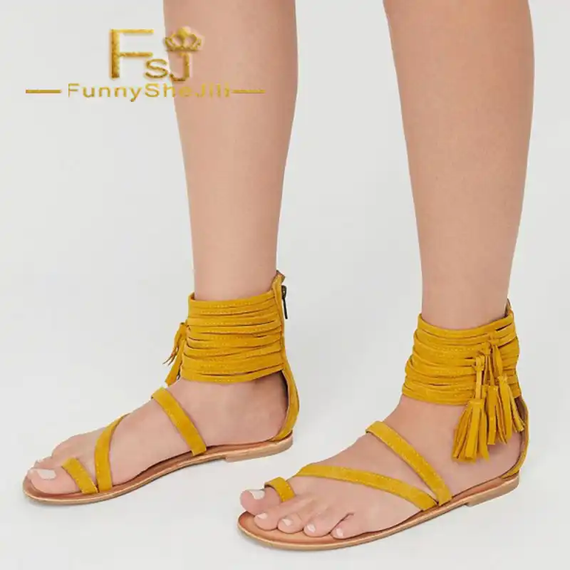 mustard yellow flat sandals